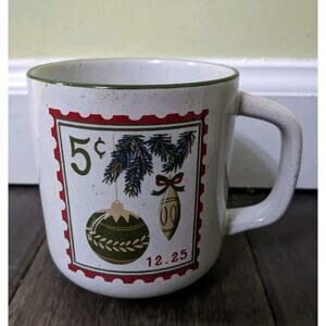 Target Vintage Christmas Stamp Coffee Tea Mug Hearth & Hand Magnolia Stoneware